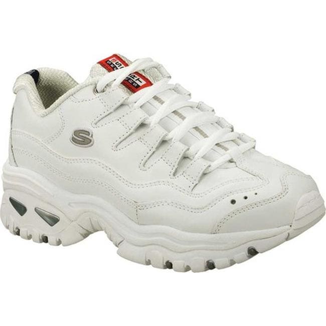 white leather skechers