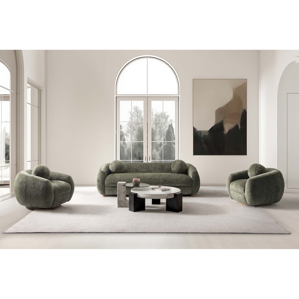 Manhattan Comfort 3 Piece Modern Tribeca Chenille Sofa Set