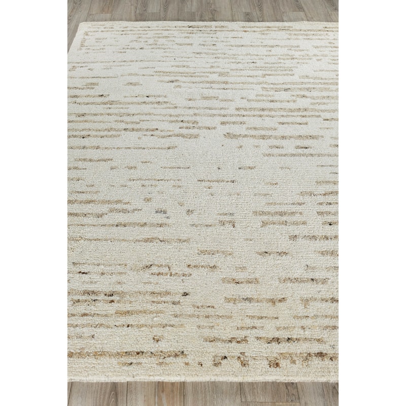 EXQUISITE RUGS Tahoe Hand-knotted Wool Ivory/Beige Area Rug.