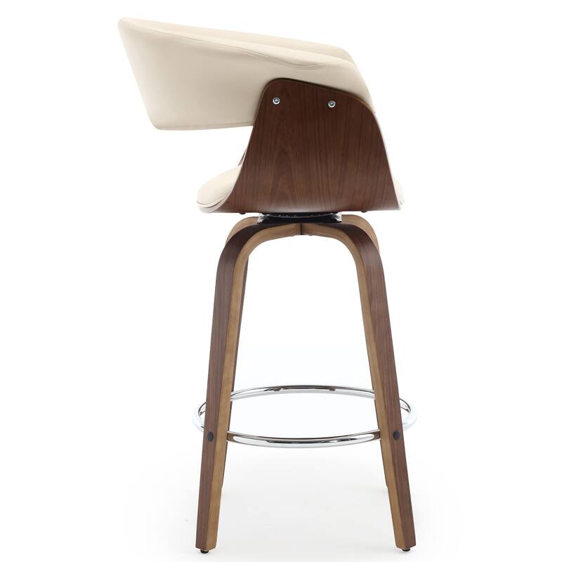 Modern Swivel Bar Stools Upholstered Counter Height Stools, Set of 2