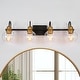 preview thumbnail 1 of 32, Olia Modern Black Gold 3/4/5-Light Bathroom Vanity Light Globe Glass Wall Sconce