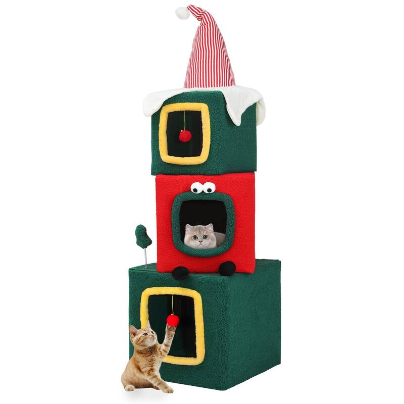 Christmas-Themed Cat Tree - 5 Foot