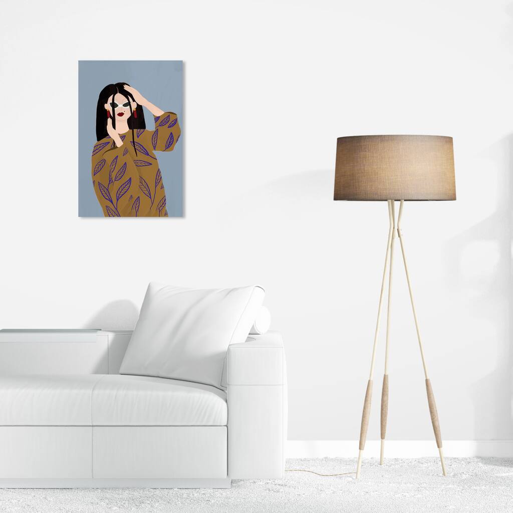 Wynwood Studio Canvas Fashion and Glam Ready for My Pictures Gray and Modern & Contemporary Wall Art Canvas Print