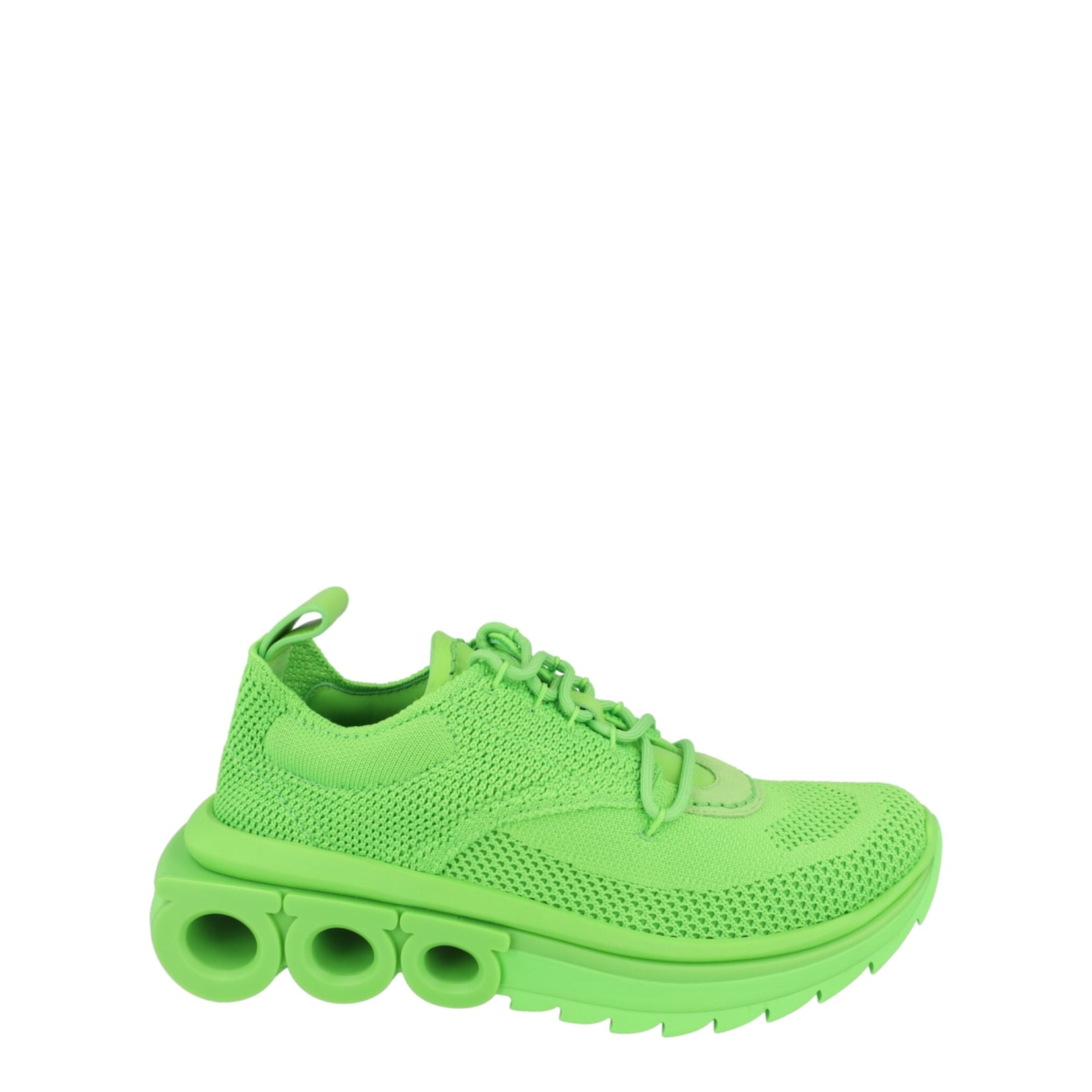 Ferragamo Nima Knit Gancini Low-Top Sneakers