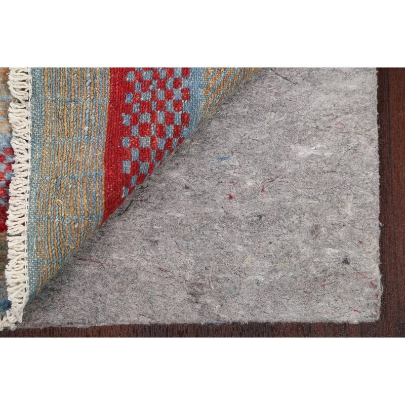 Striped Oriental Gabbeh Kashkoli Runner Rug Hand-knotted Wool Carpet - 2'8" x 11'11"