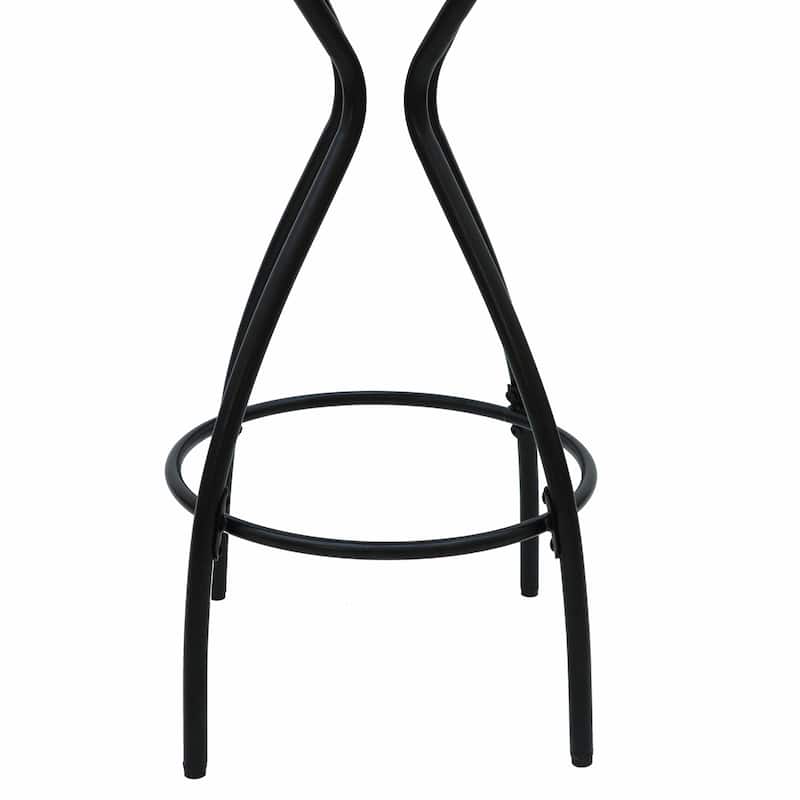 Modern Backless Bar Stools Set of 2, Round Upholstered Counter Stools