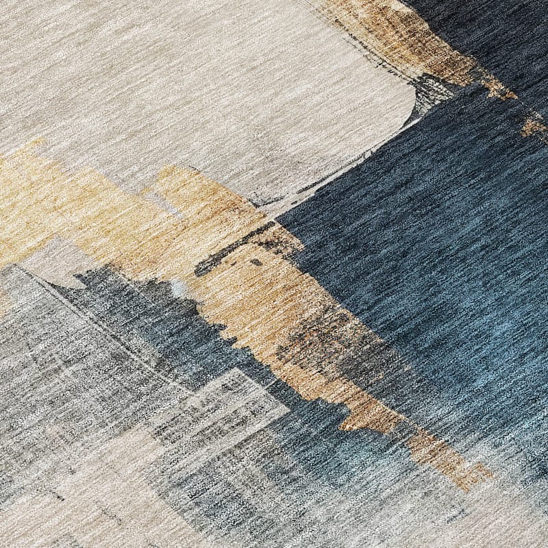 Machine Washable Indoor/ Outdoor Abstract Chantille Rug