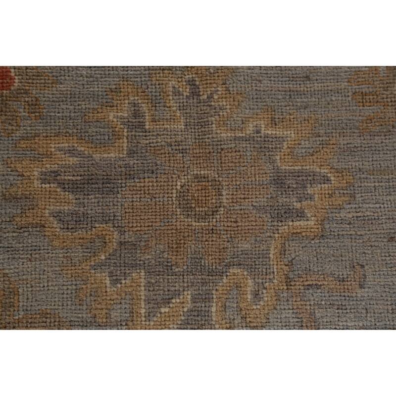 Hand Knotted Oriental 100% Wool Carpet Transitional All-Over Greys & Charcoal Oushak Area Rug - 9' 9'' X 7' 10''
