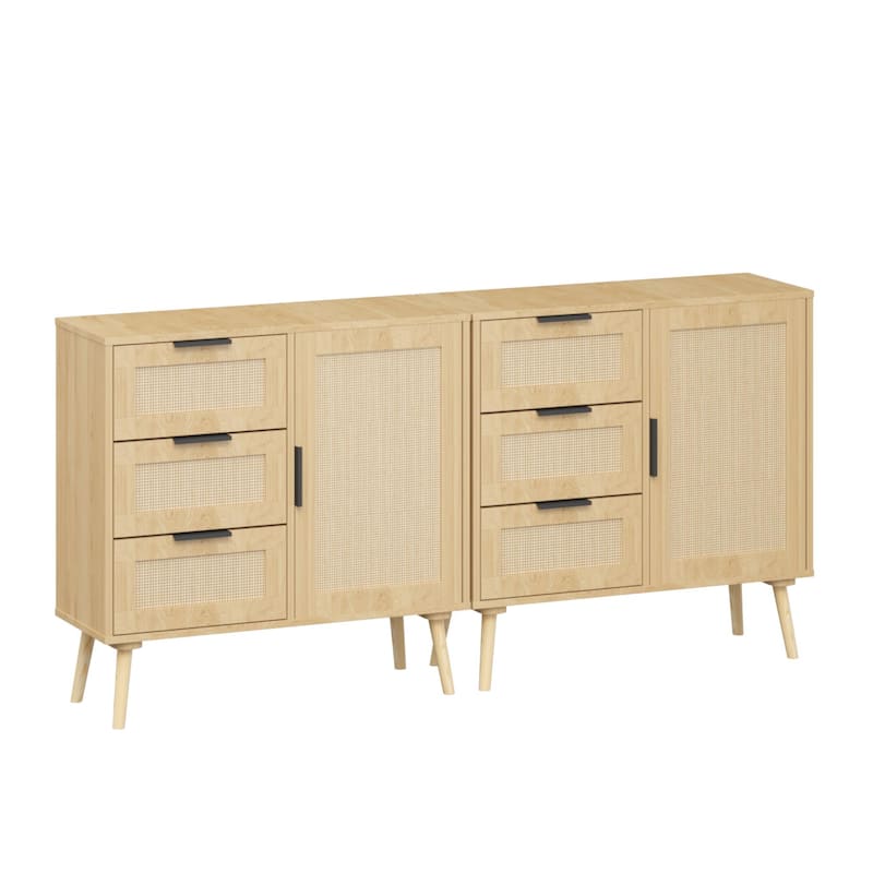Modern Wooden Storage Cabinet with Three Spacious Drawers and Adjustable Shelf