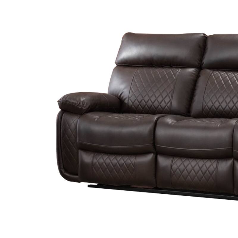 Contemporary Living Room Faux Leather Upholstered Sofa