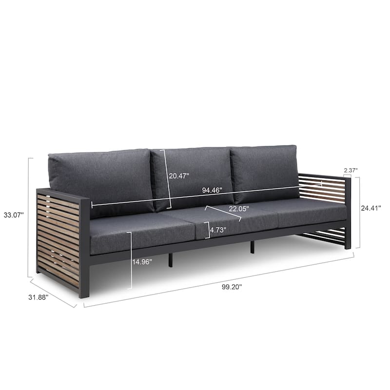Cadora Teak 6 - Person Outdoor Sectional Seating Group- Left Hand Facing