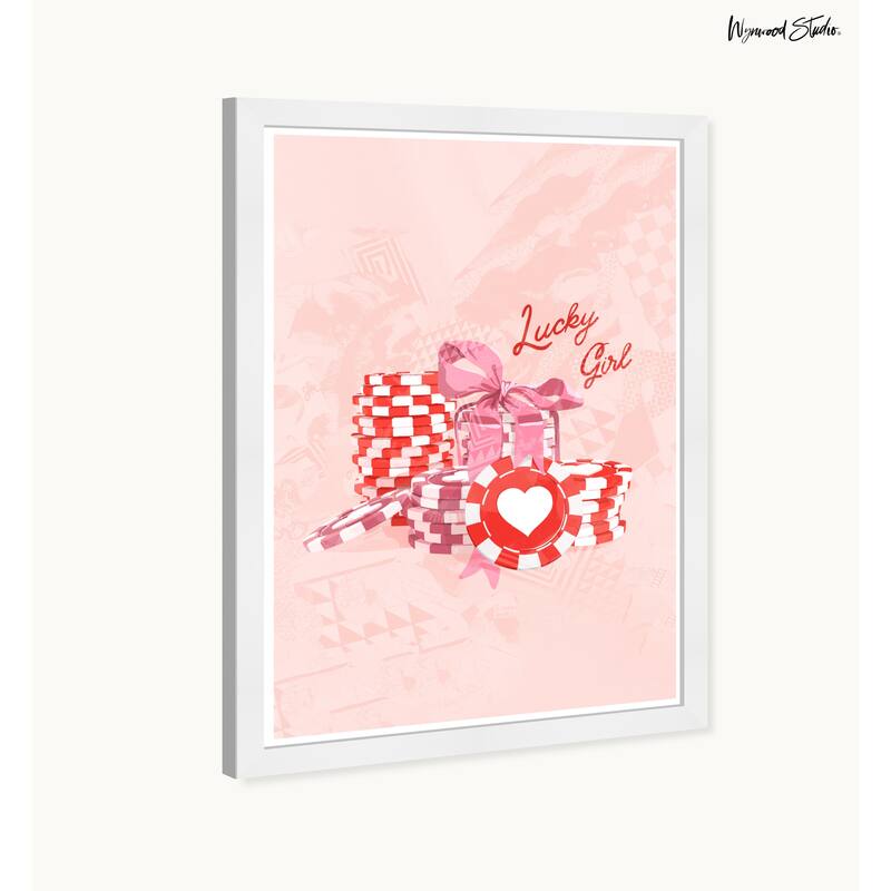 Wynwood Studio Prints Entertainment Hobbies Lucky Girl Red Wall Art