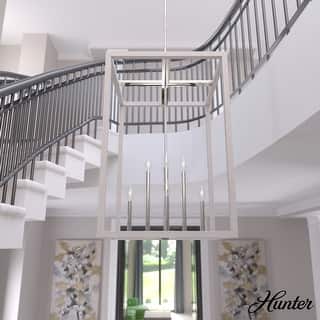 Hunter Squire Manor Pendant - Foyer, Island, Dining Room - Candle, Cage, Modern Farmhouse, Lantern