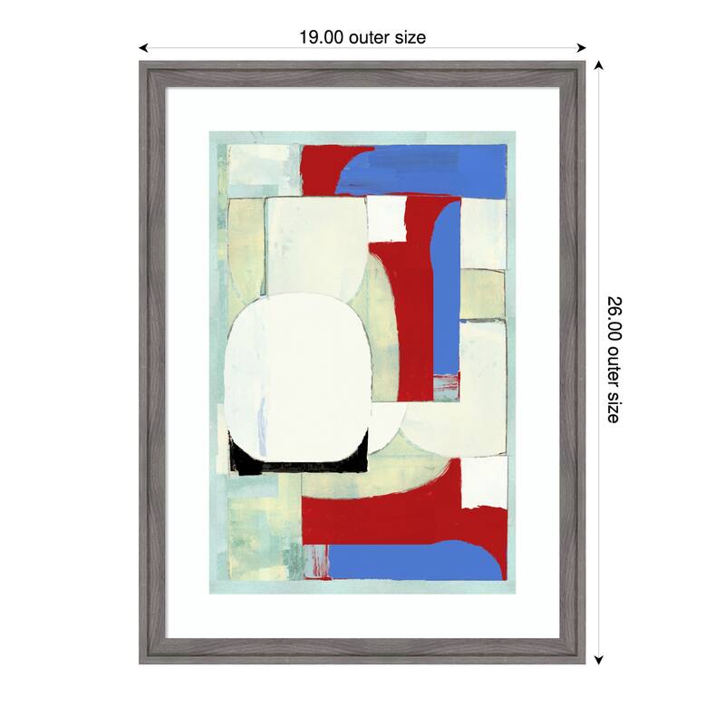 Bold Graphic Forms No. 3 by Cartissi Wood Framed Wall Art Print - 19 x 26 in