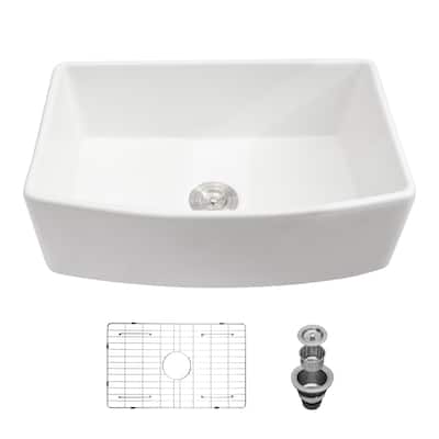 33 inch Kitchen Sink Arch Edge Apron Front Single Bowl Farm Kitchen Sinks