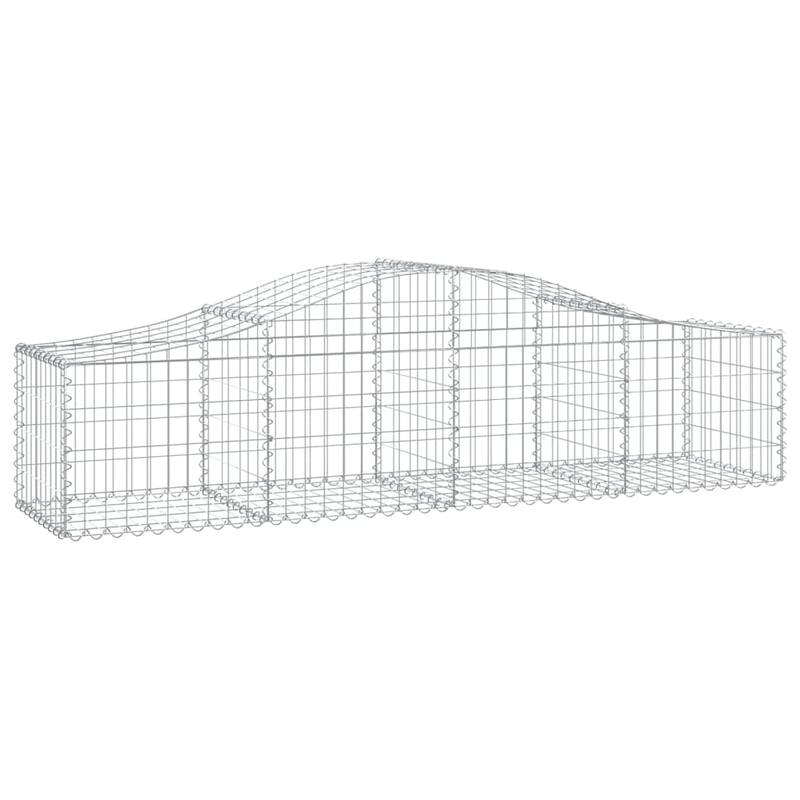 vidaXL Gabion Basket Arched Gabion Basket Planter for Flower Galvanized Iron - 78.7 x 78.7 x 23.6 inch