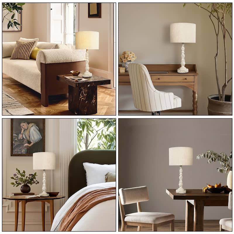 Bedside Poly Resin Table Lamps (Set of 2)