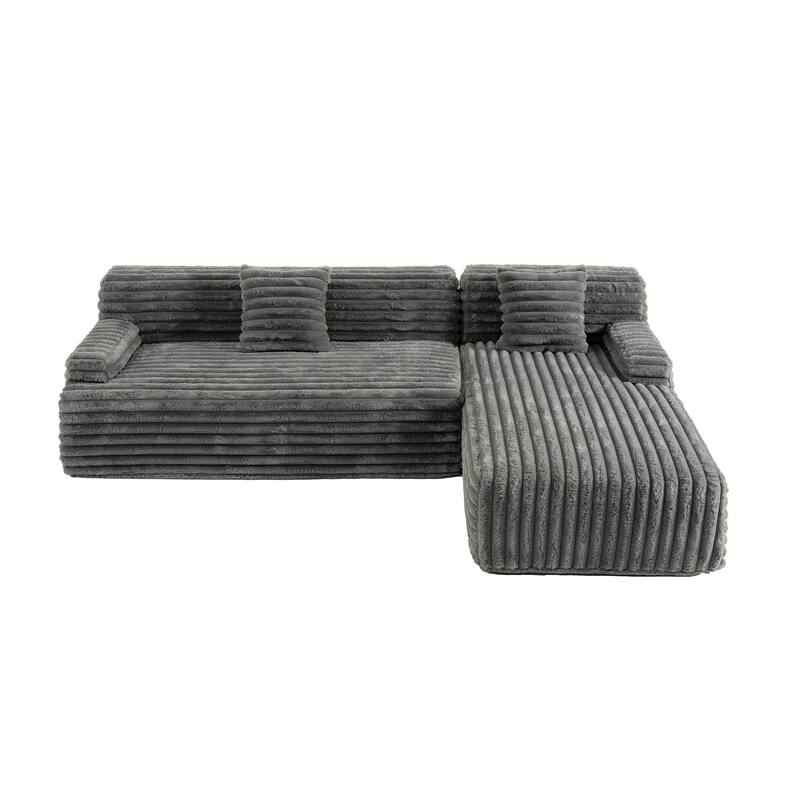 Sectional Upholstered Sofa with Convertible Upholstered Chair