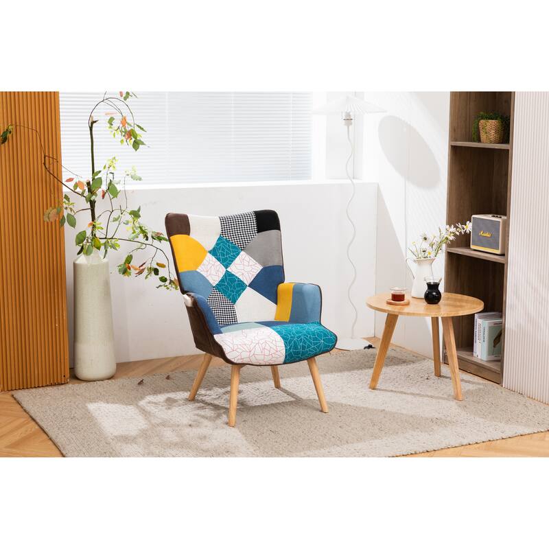 Armrest and Feet, Mid-Century Modern Accent Sofa, Fabric Sofa Chair for ...
