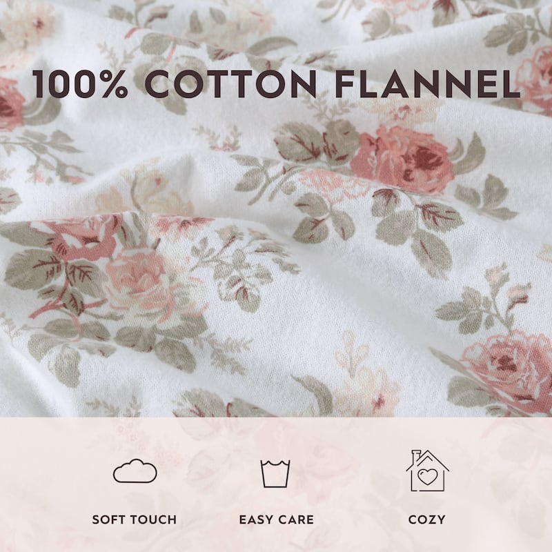 Laura Ashley Printed Cotton Flannel Sheet Set