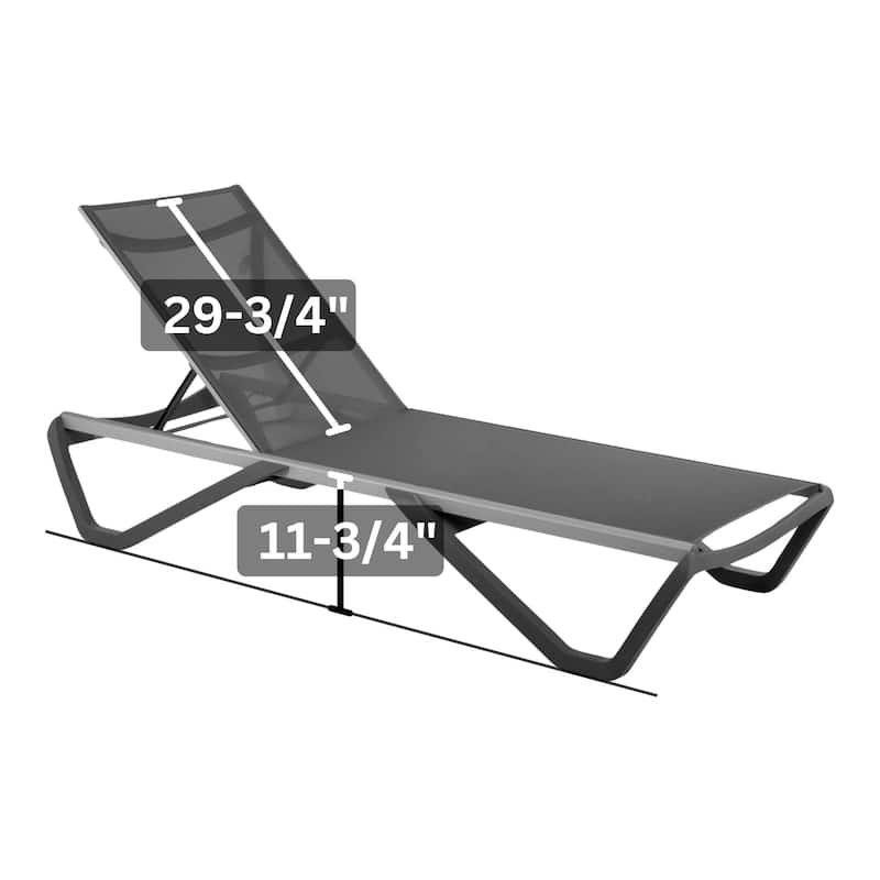 Furnish Theory Seabreeze Deck Patio Sunlounger Sun Lounger Lounge Chair Sling Chaise Lounger (Various Frame & Mesh Colors)