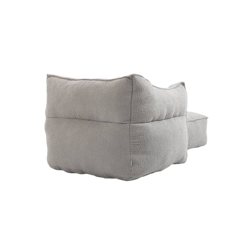 GDFStudio - COOLMORE Boucle Bean Bag Chair with Memory Foam Filling for Ultimate Comfort