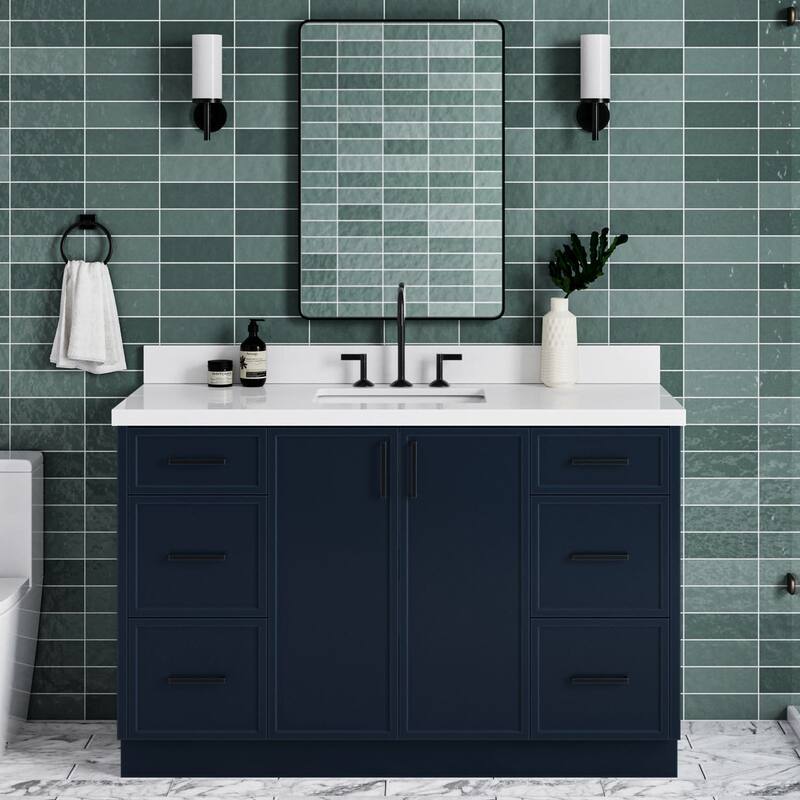 Ariel K55WQRVO Kelly 55" Free Standing Single Basin Vanity Set with - Midnight Blue