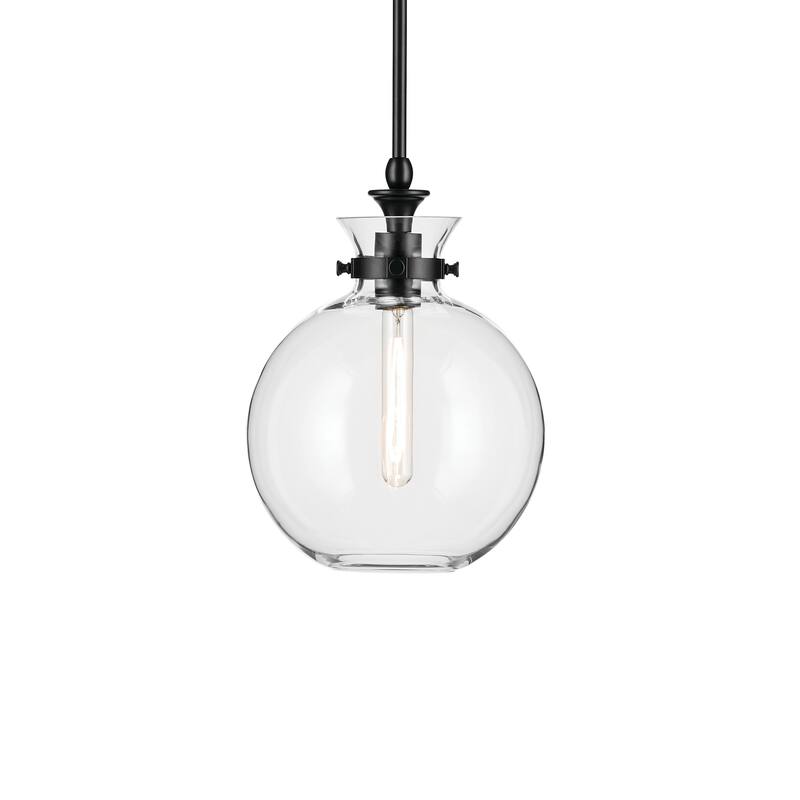 Kichler Lighting Laria 10.25 Inch 1 Light Pendant with Clear Glass in Black