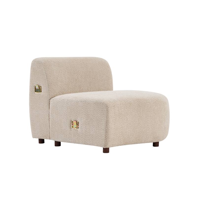 Christopher Knight Home - 110-Inch Cloud Moderne Upholstered Curved Modular Sectional Sofa Boucle Armless