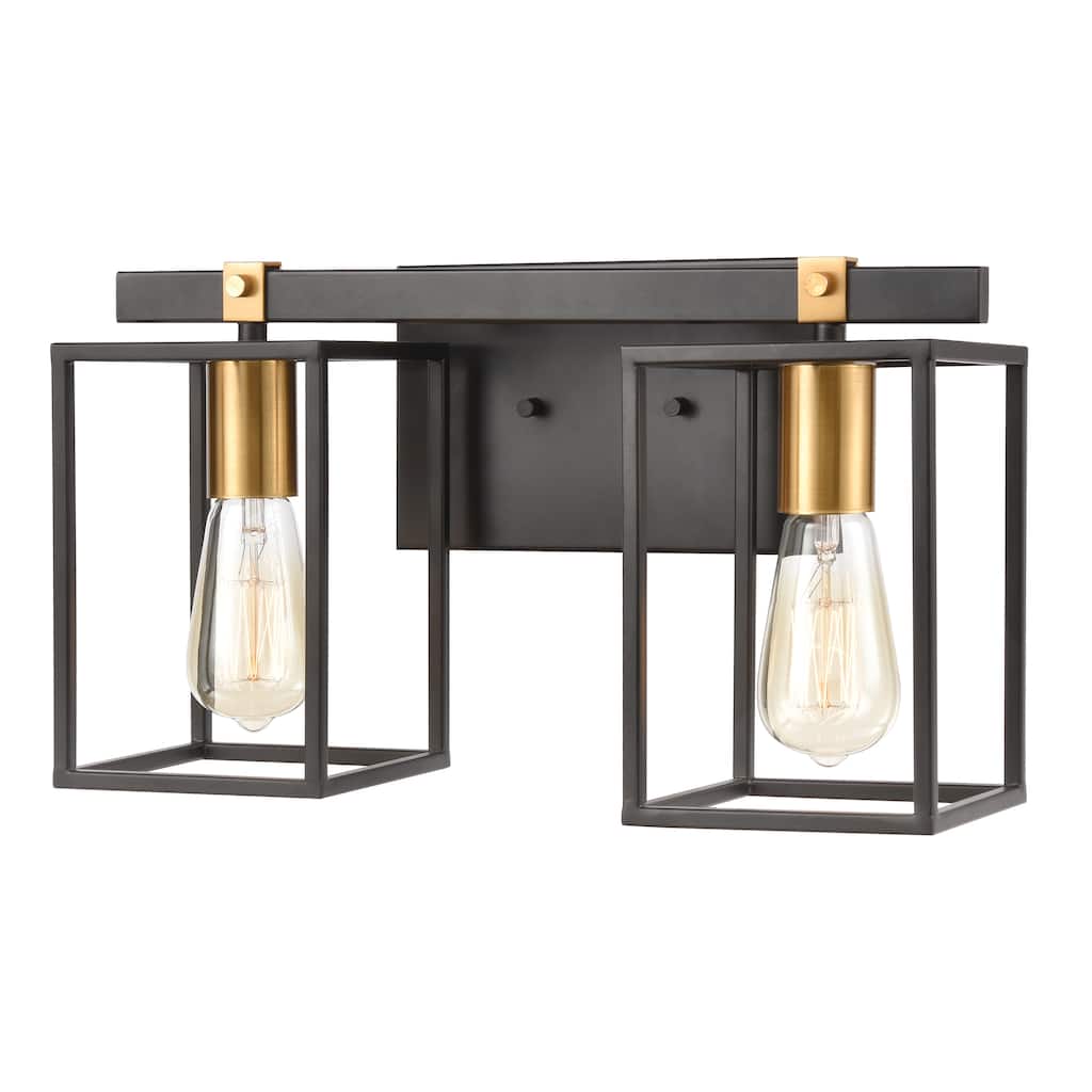 Elk Home Cloe Matte Black Metal 2 Light Vanity Light