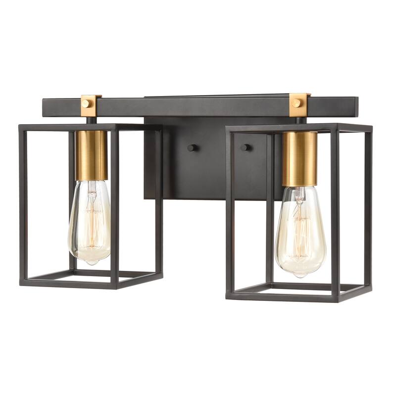 Elk Home Cloe Matte Black Metal 2 Light Vanity Light