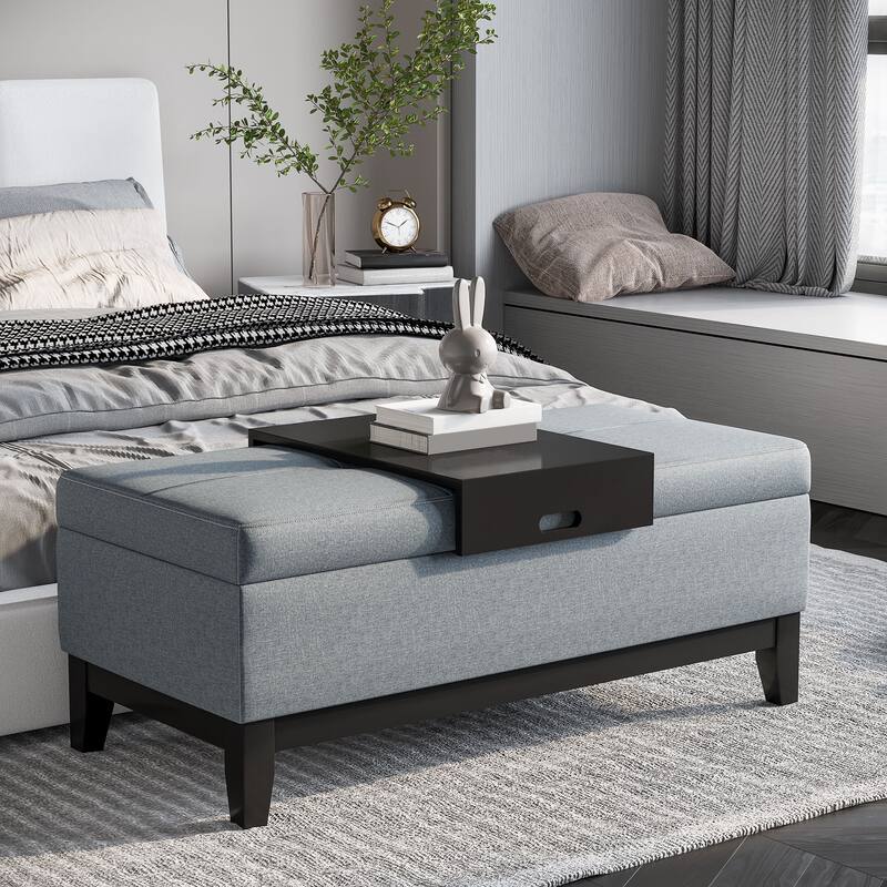 42" Rectangular Storage Ottoman Bench