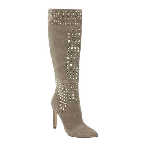taupe suede knee high boots