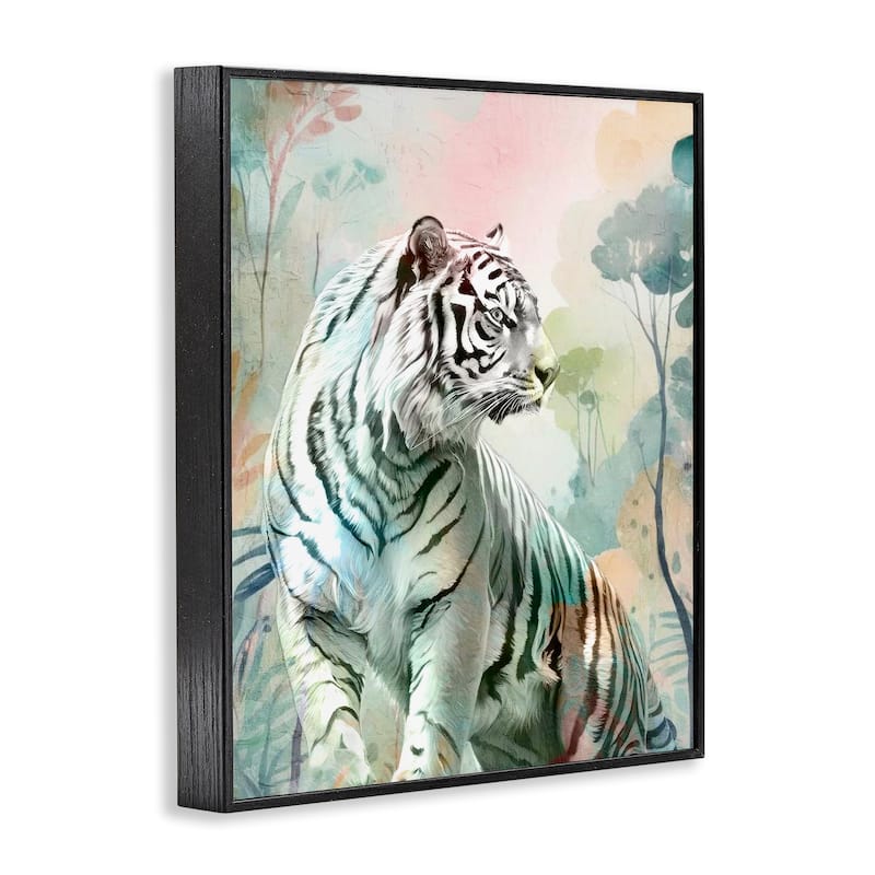 Stupell Soft Gazing Tiger Framed Giclee Art Design By Kim Allen