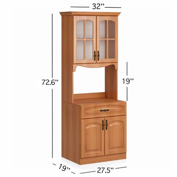 dimension image slide 2 of 4, Living Skog Galiano 73'' Pantry Kitchen Storage Cabinet