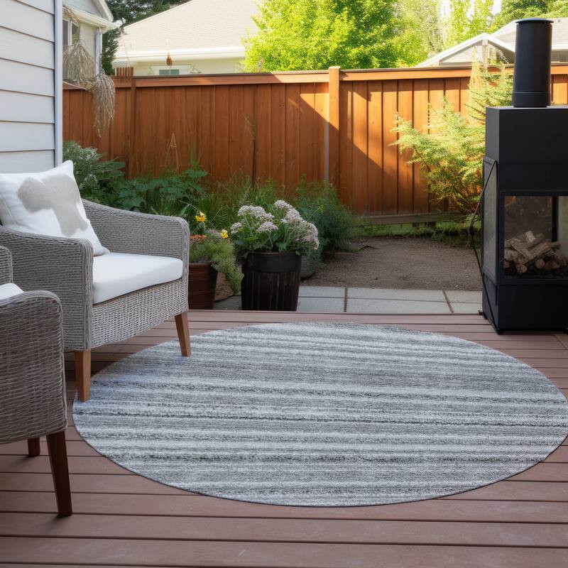 Machine Washable Indoor/ Outdoor Chantille Stripes Rug