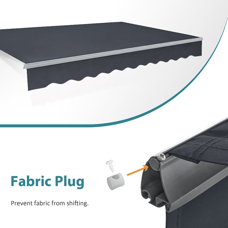 MCombo Patio Awning 12x8 Feet Sunshade Canopy for Manual Retractable Awnings, 4664