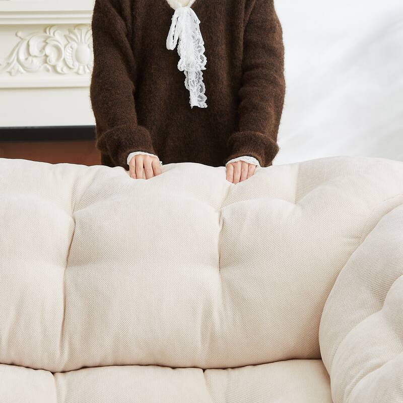 99 Inch Chenille 2-Seater Sofa,Upholstered Fluffy Cloud Sofa