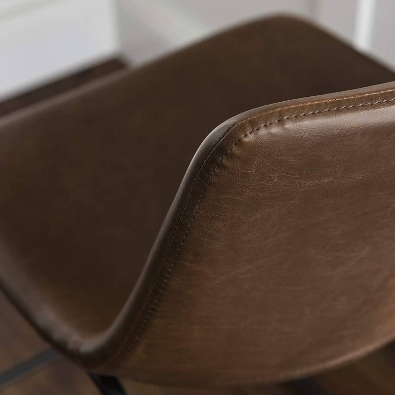 BOSSIN Faux Leather Counter Stool Vintage Barstools, 30 Inch, Set of 2