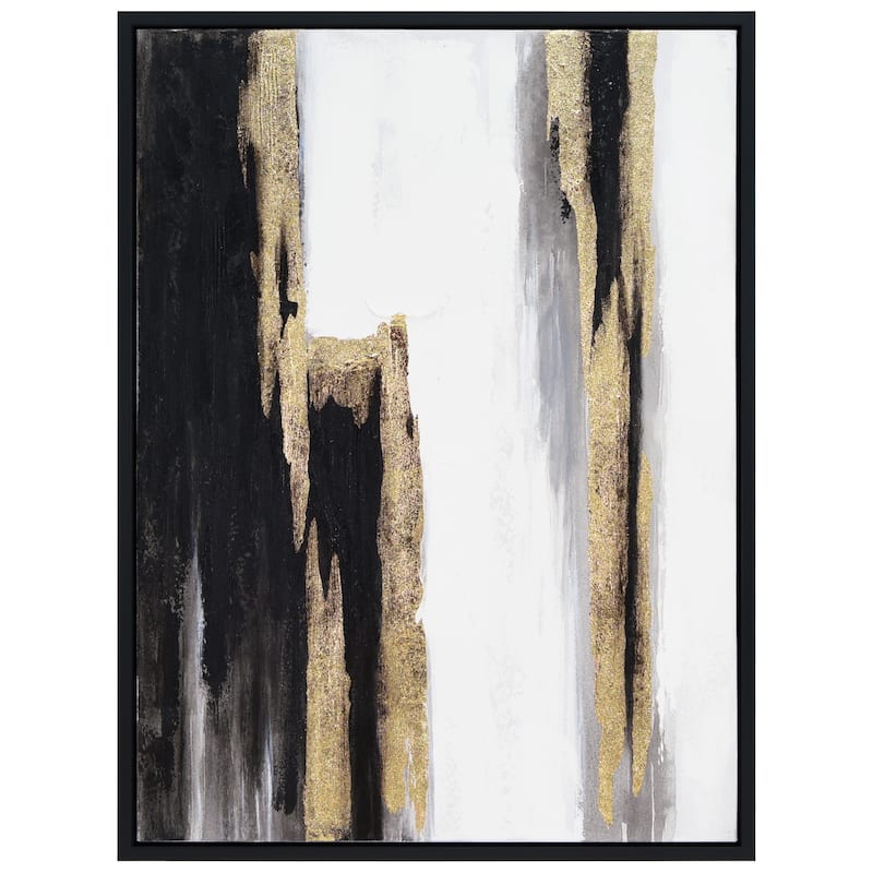 Solemn Night Hand Painted Canvas Wall Art with Gold Foil