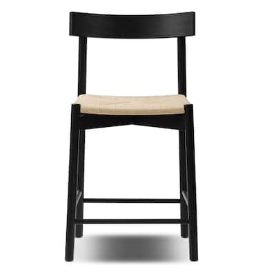 Poly & Bark Hamm Counter Stool - Solid Wood Frame with Woven Rope Seat