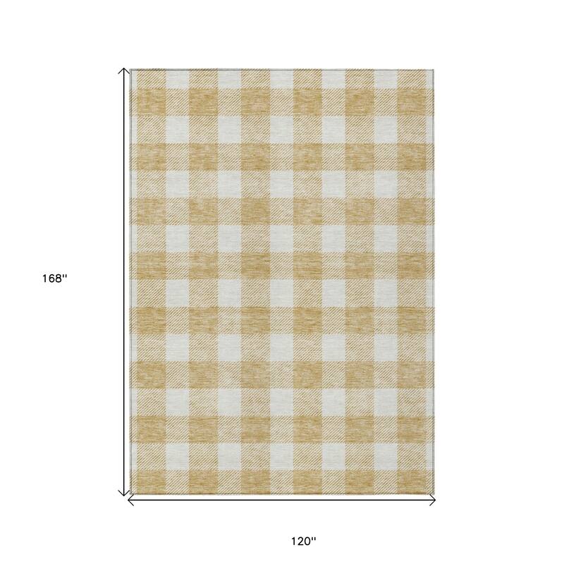 HomeRoots Plaid Transitional Rectangle Outdoor Rug