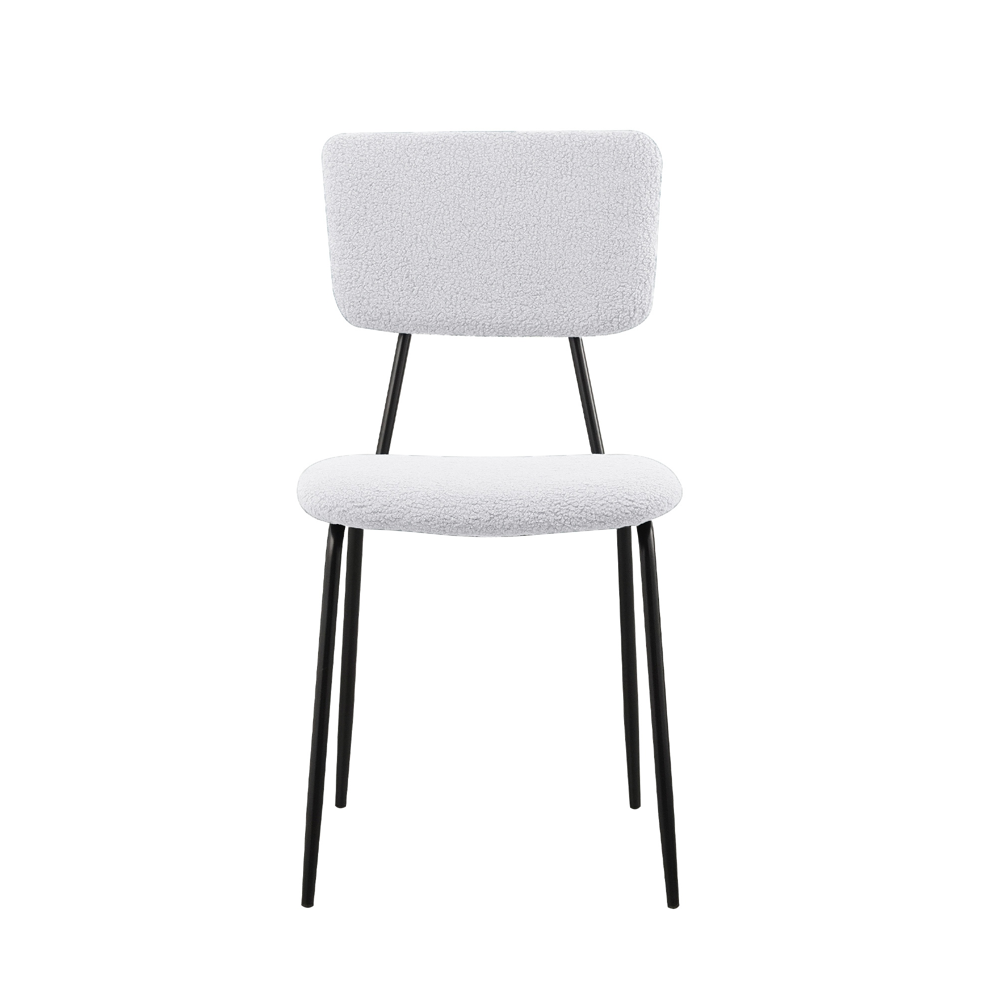 Modern Faux Plush Dining Chairs with Upholstered Back Comfortable