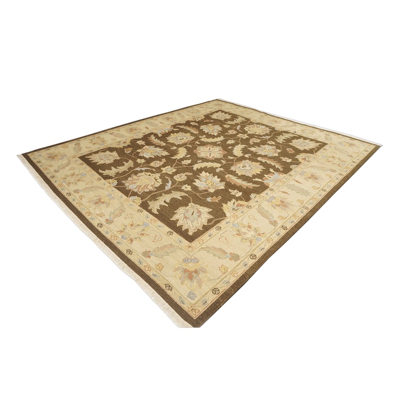 Brown/Ivory Soumak Flatweave Area Rug
