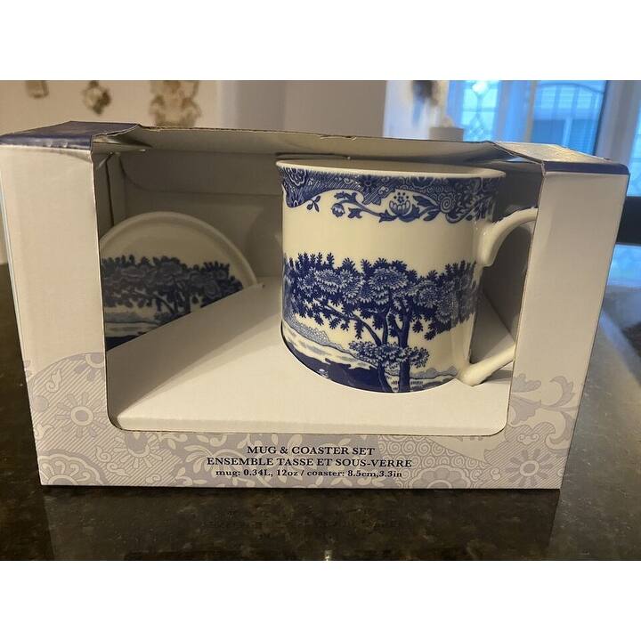 Spode Blue Italian Mug & Coaster Set