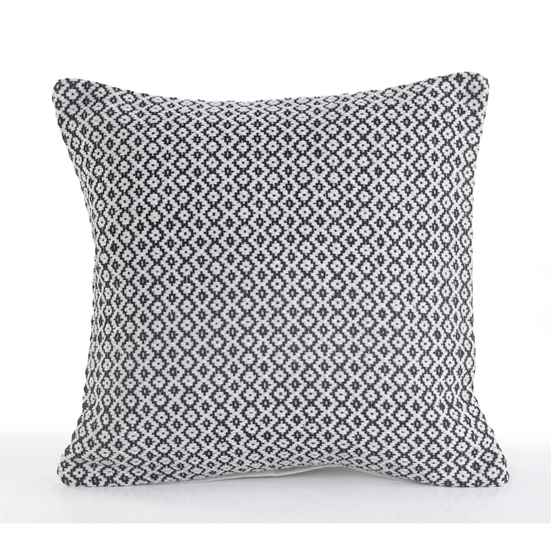 Sevita Seaside Chevron Natural Cotton Square 18"x18" Throw Pillow, Set of 2 or 4 - Vulcan - Set of 2