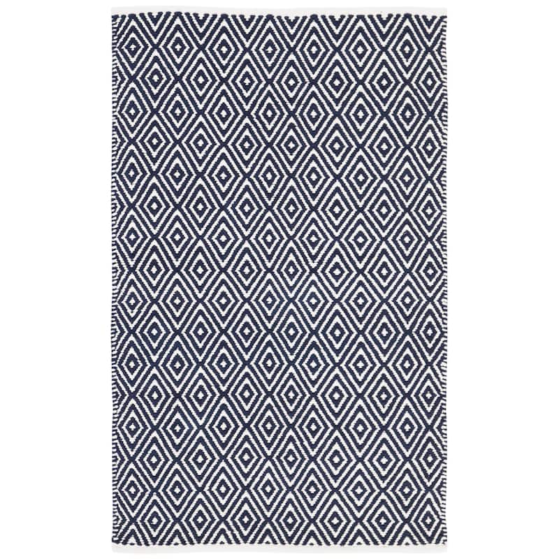 SAFAVIEH Handmade Boston Tirza Coastal Cotton Rug - 2'6" x 4' - Navy
