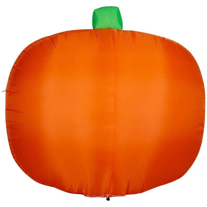 Gemmy Halloween Inflatable Flat Styled Jack O' Lantern w/ Creepy Face, 7.5 ft Tall