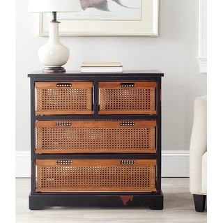 SAFAVIEH Jackson Black 4-drawer Wicker Basket Storage Unit