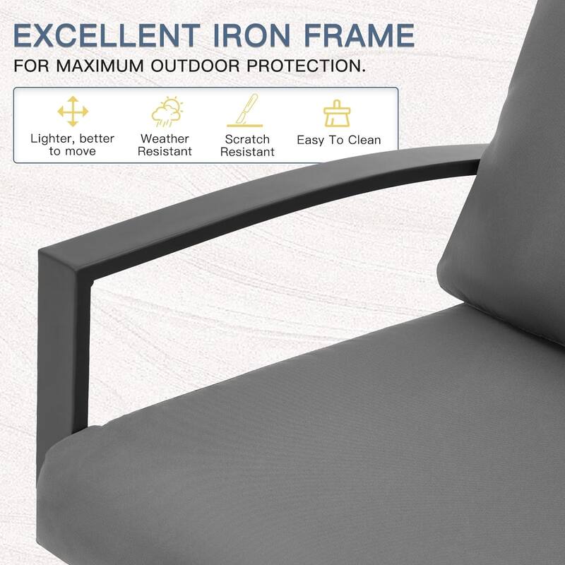 AECOJOY Metal Patio Furniture Set 7 Pieces Modern Outdoor Conversation Set